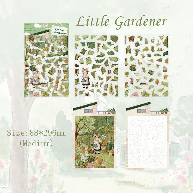 Puzzle Tale 3D Sticker Collection - 4 Cute Miniature Scenes  (with guidelines)
