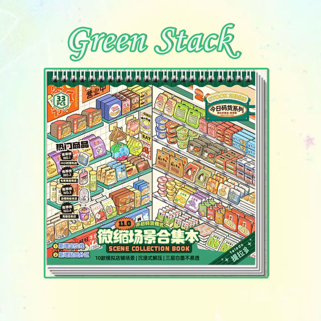 Store Books DIY 3D Scene Stickers - 2 Cute Miniature Scenes