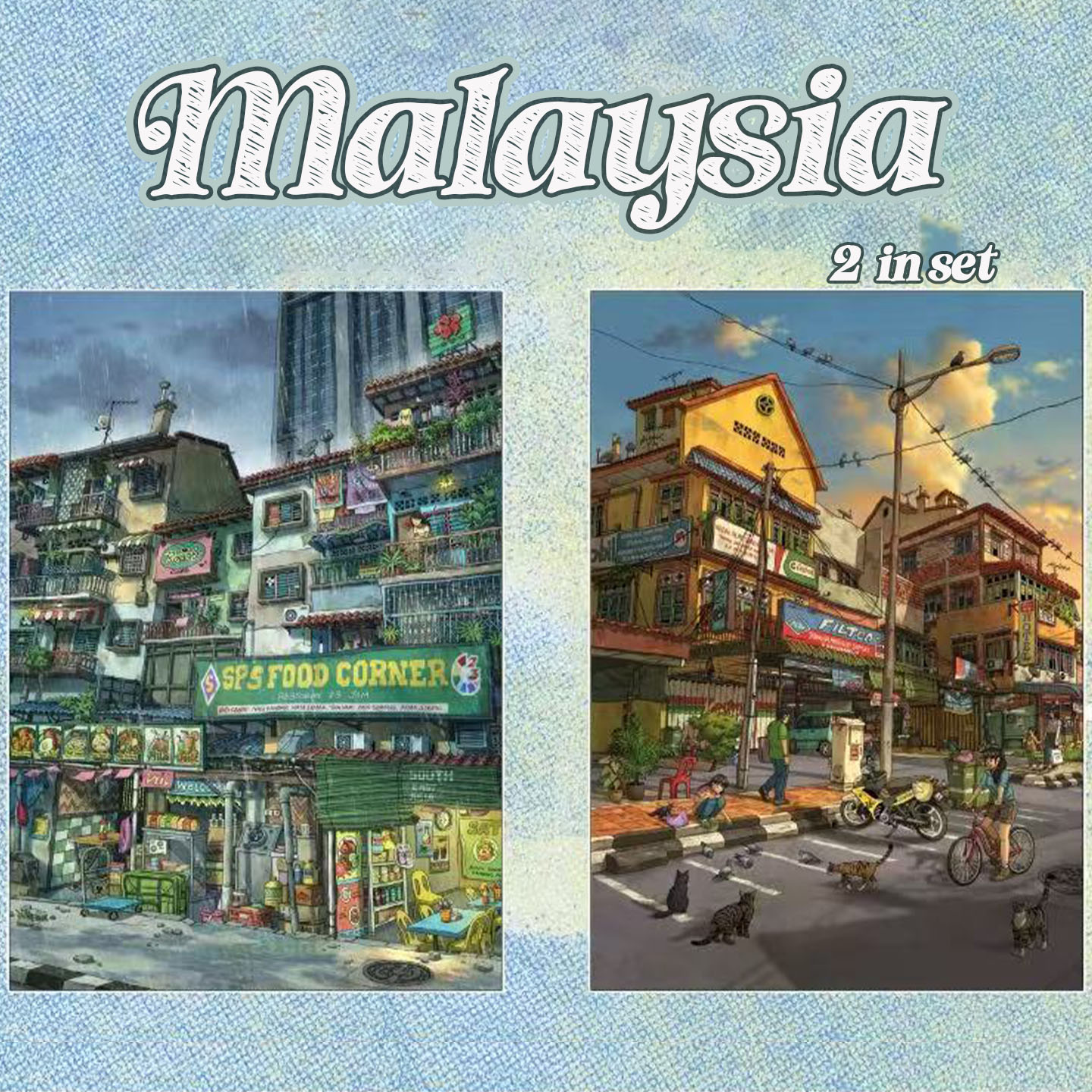 Malaysia DIY 3D Scene Stickers -2 Cute Miniature Scenes