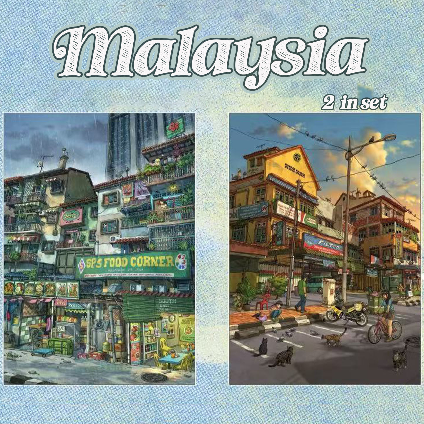 Malaysia DIY 3D Scene Stickers -2 Cute Miniature Scenes