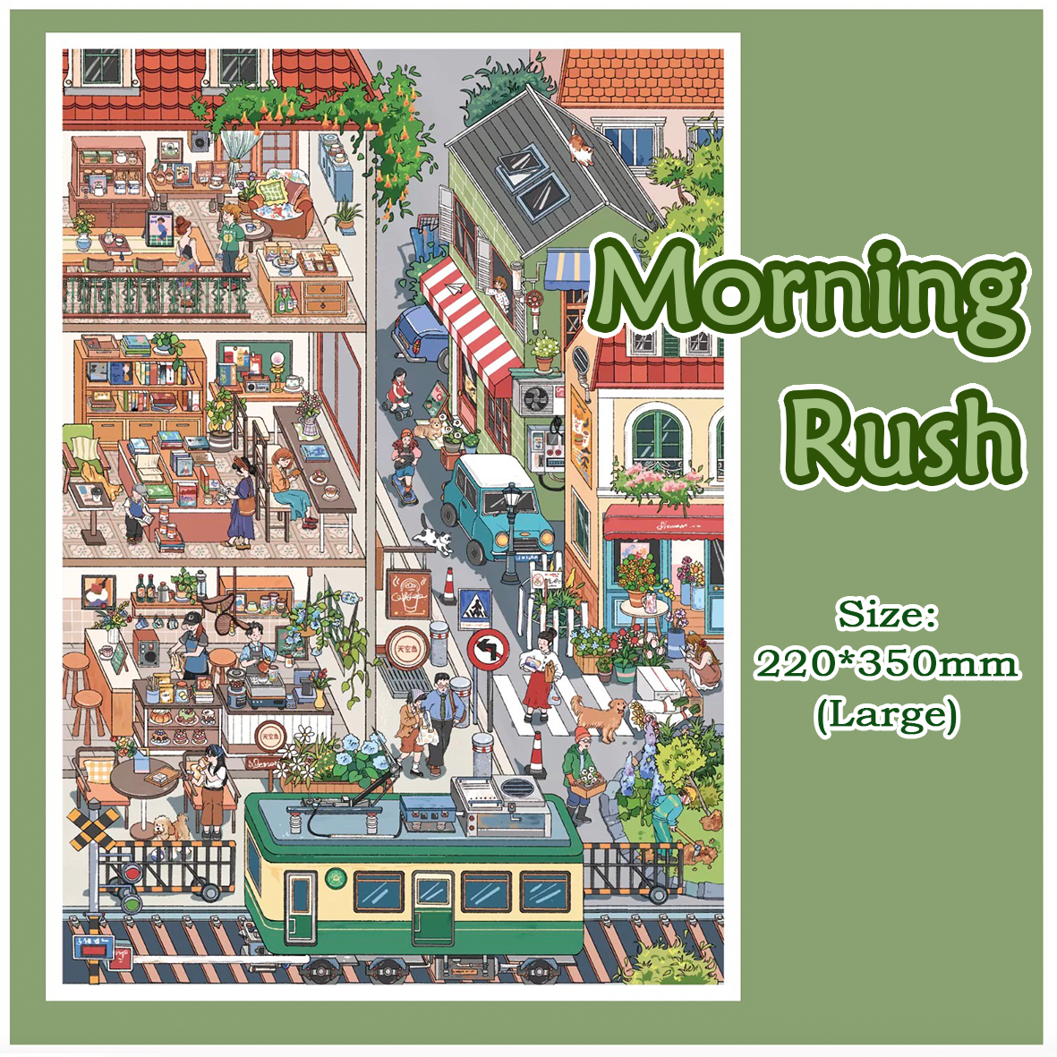 City in a Day DIY 3D Sticker Collection - 4 Cute Miniature Scene