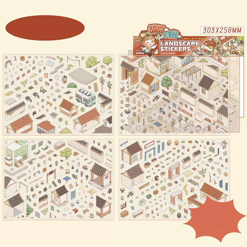 Tiny Town DIY 3D Scene Stickers - 2 Cute Miniature Scenes