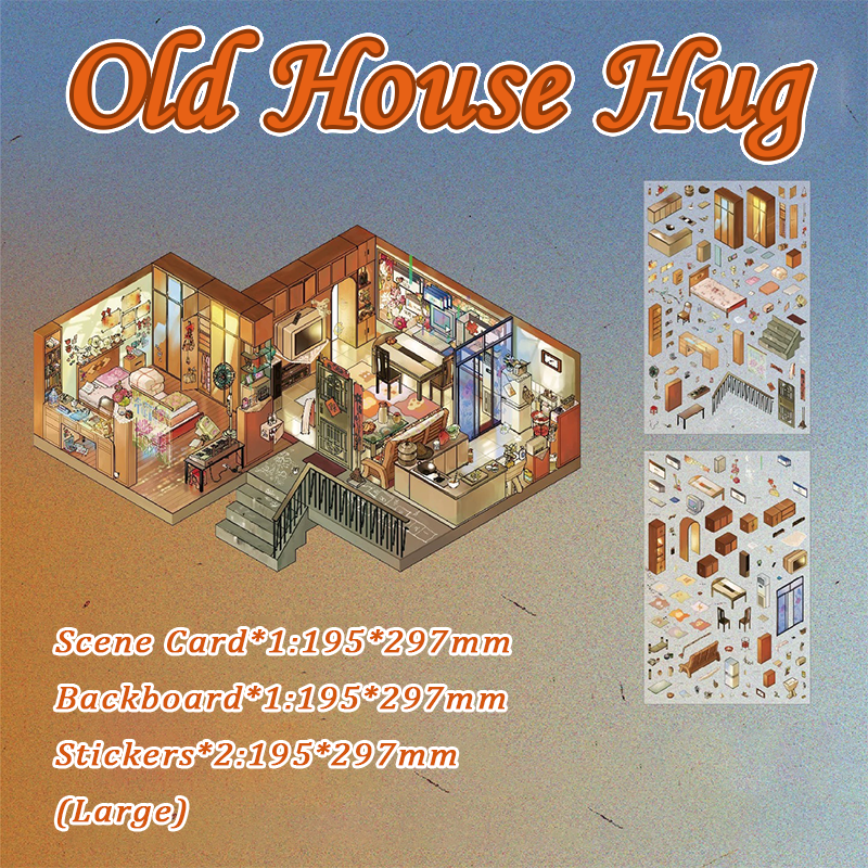 Old House Hug DIY 3D Sticker Collection -  Cute Miniature Scene