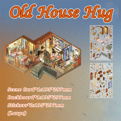 Old House Hug DIY 3D Sticker Collection -  Cute Miniature Scene