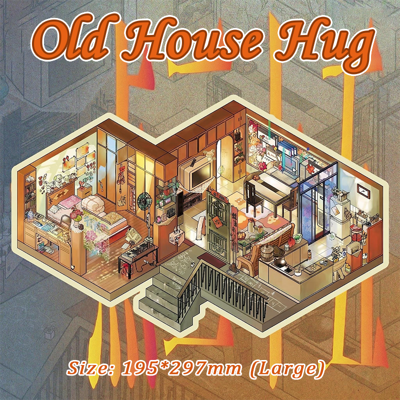 Old House Hug DIY 3D Sticker Collection -  Cute Miniature Scene