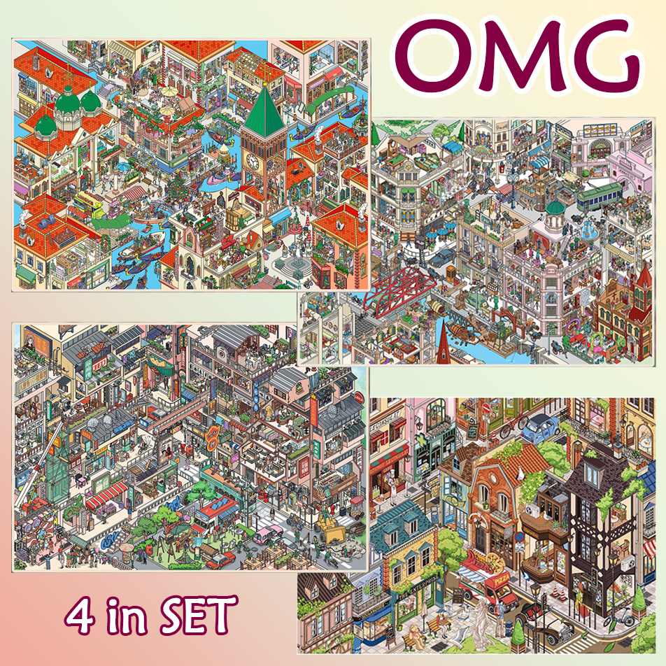 OMG DIY 3D Sticker Collection - 4 Cute Miniature Scenes