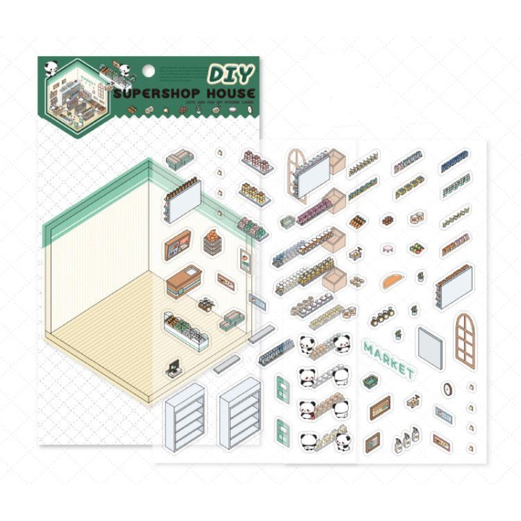 Panda Home Collection  DIY 3D Scene Stickers 4 Cute Miniature Scenes