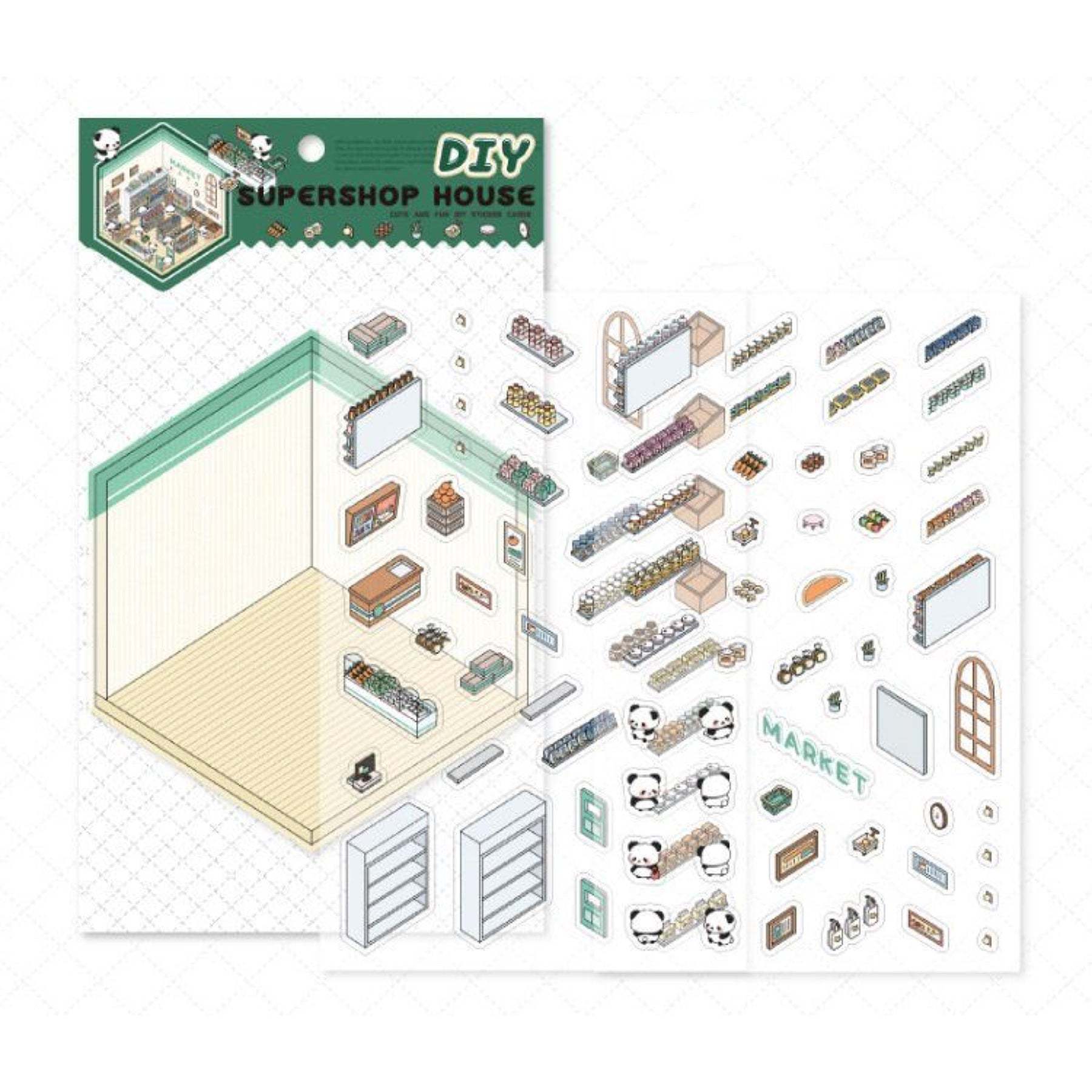 Panda Home Collection  DIY 3D Scene Stickers 4 Cute Miniature Scenes