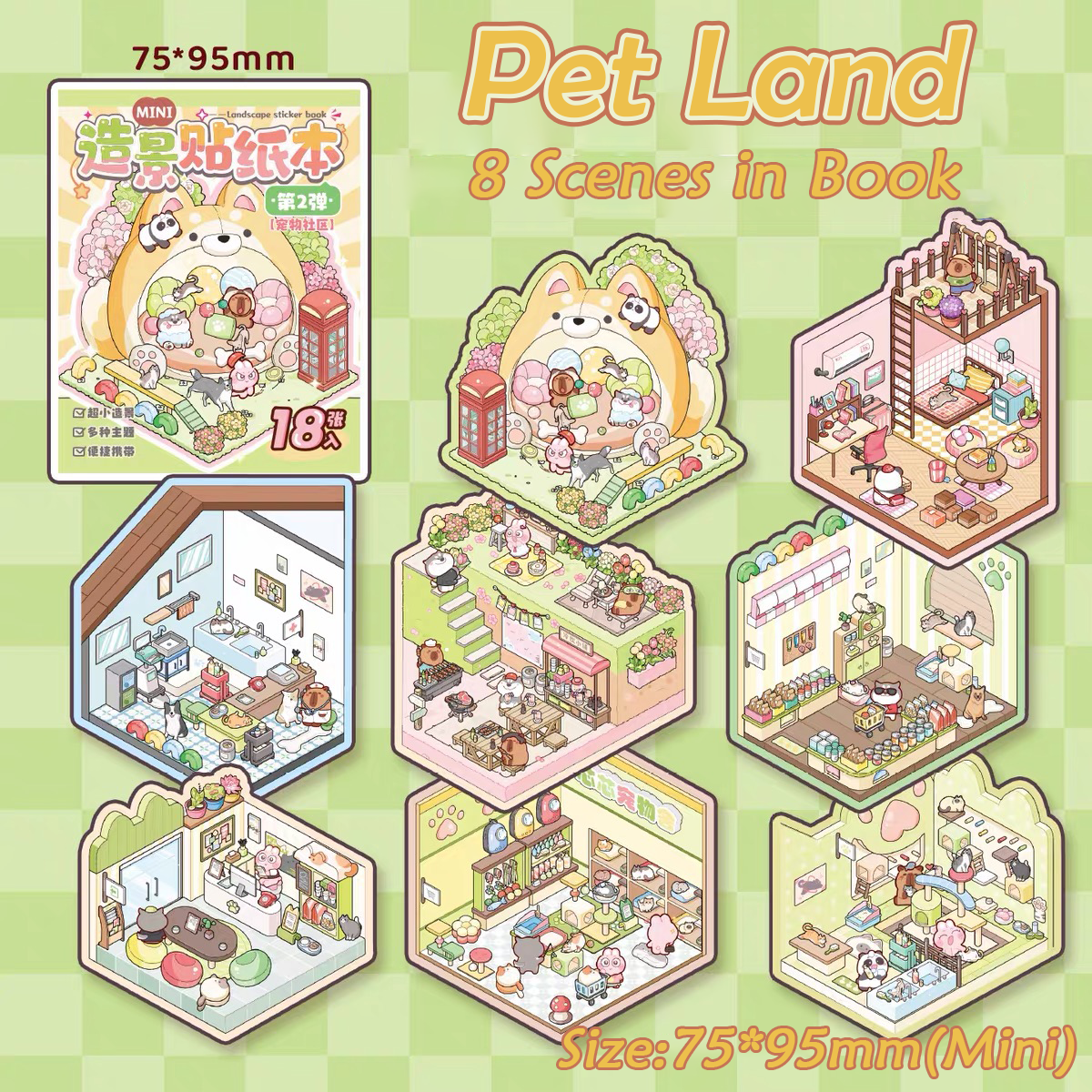 Build Mini Books DIY 3D Scene Stickers Collection - 4 Cute Miniature Scenes