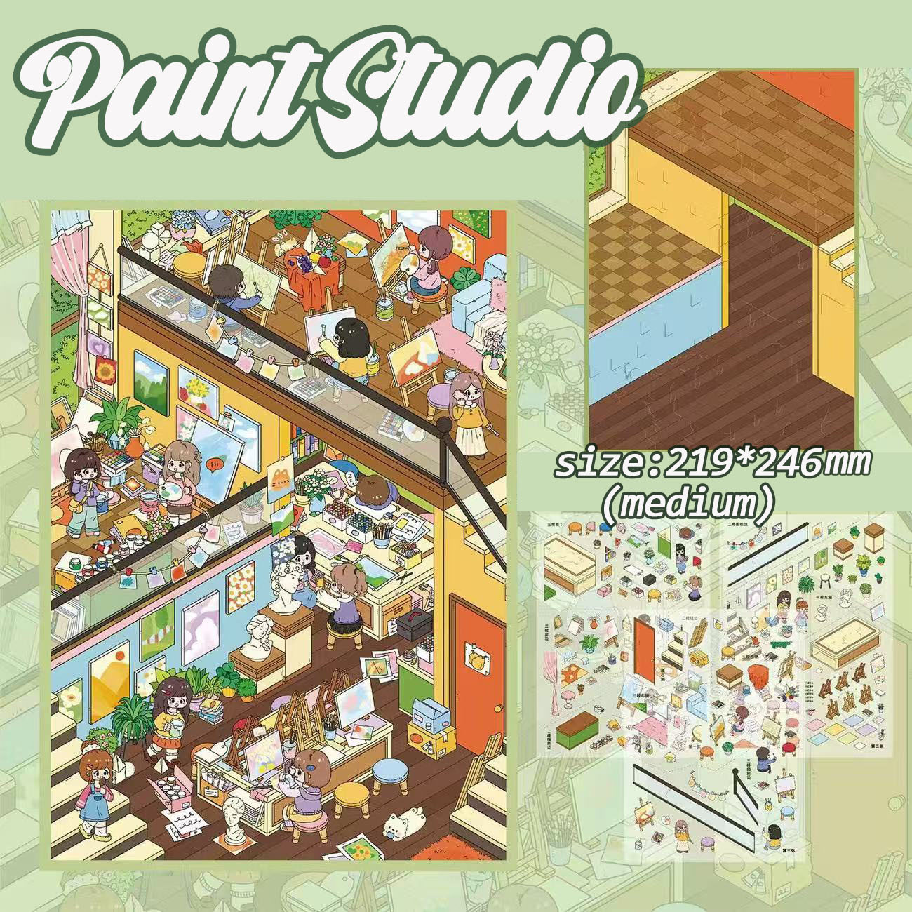 Office Trek DIY 3D Scene Stickers Collection - 3 Cute Miniature Scenes