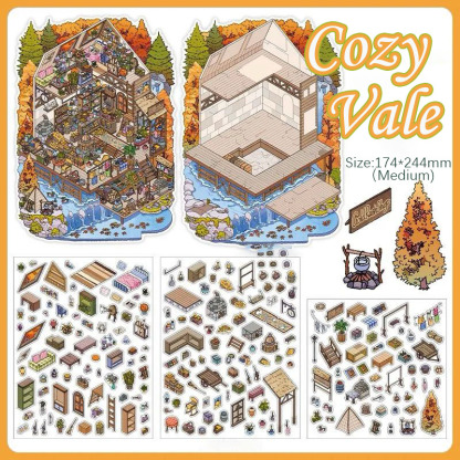  Four Seasons Homes  DIY 3D Sticker Collection - 4 Cute Miniature Scens