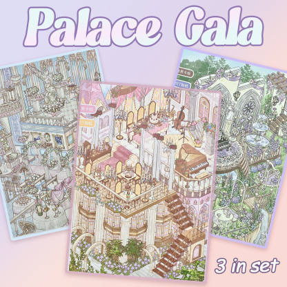 Palace Gala DIY 3D Scene Stickers Collection - 3 Cute Miniature Scenes