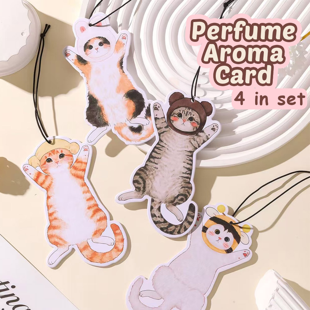 Purring Cats Perfume Aroma Sheet – Hanging Scented Card for Cars, Rooms & Closets