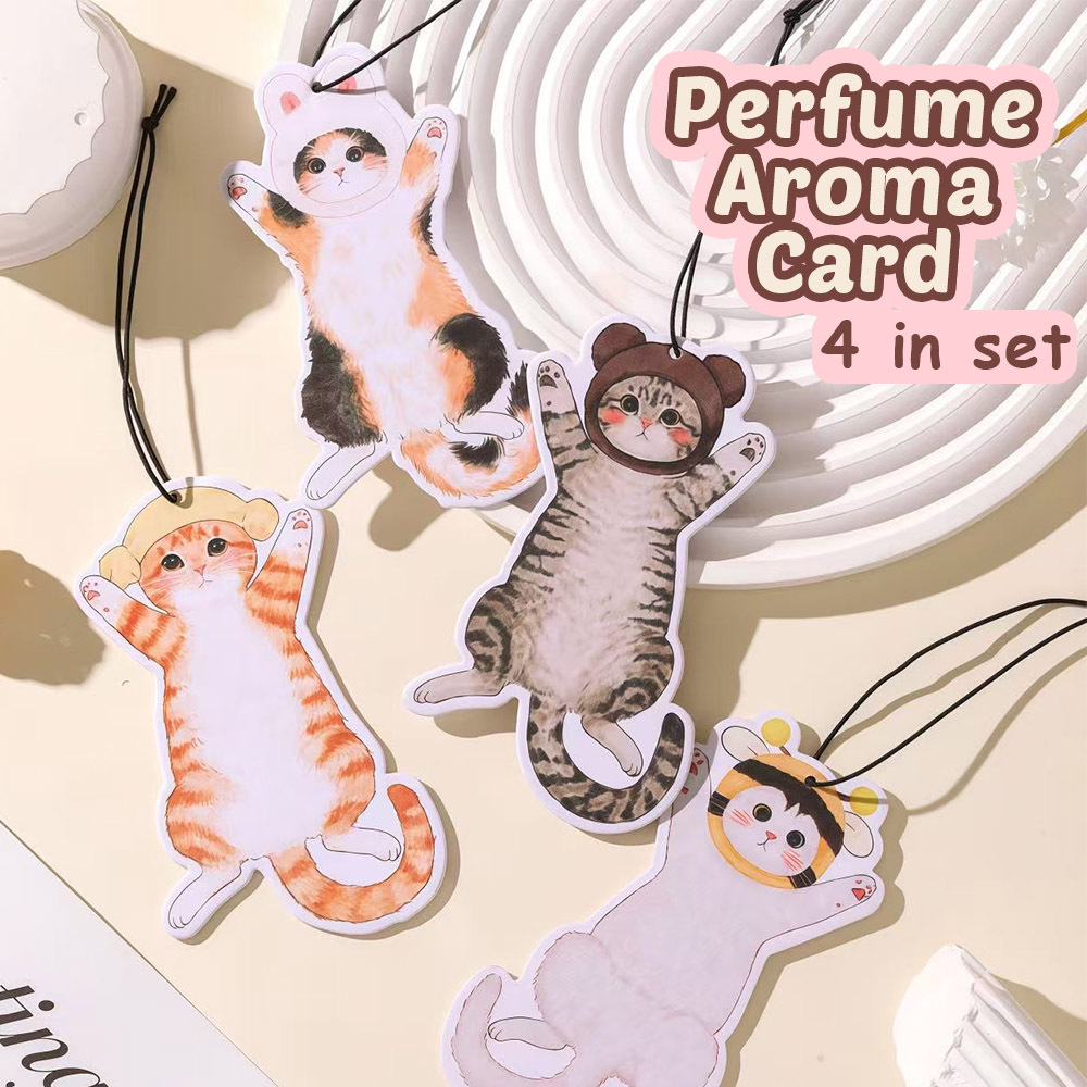 Purring Cats Perfume Aroma Sheet – Hanging Scented Card for Cars, Rooms & Closets