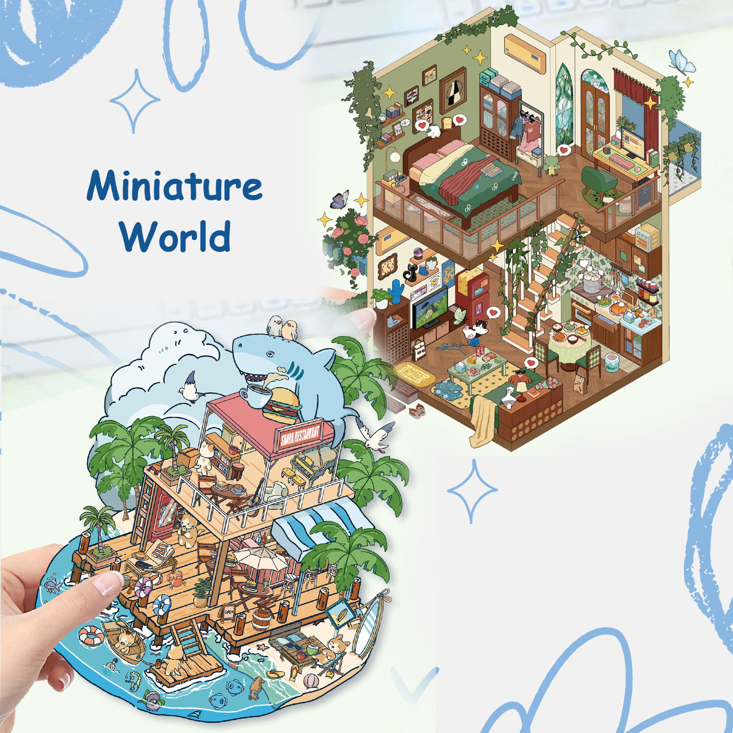 Miniature World DIY 3D Scene Stickers - Miniature Scenes