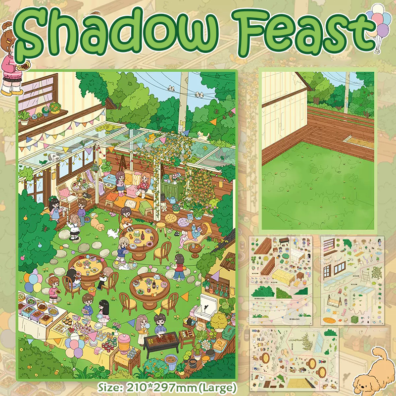 Green Party DIY 3D Scene Stickers - 2 Miniature Scenes