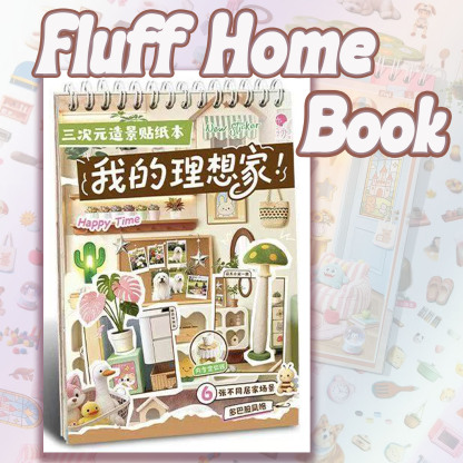 Fluff Home Book DIY 3D Scene Stickers Collection -  Cute Miniature Scene