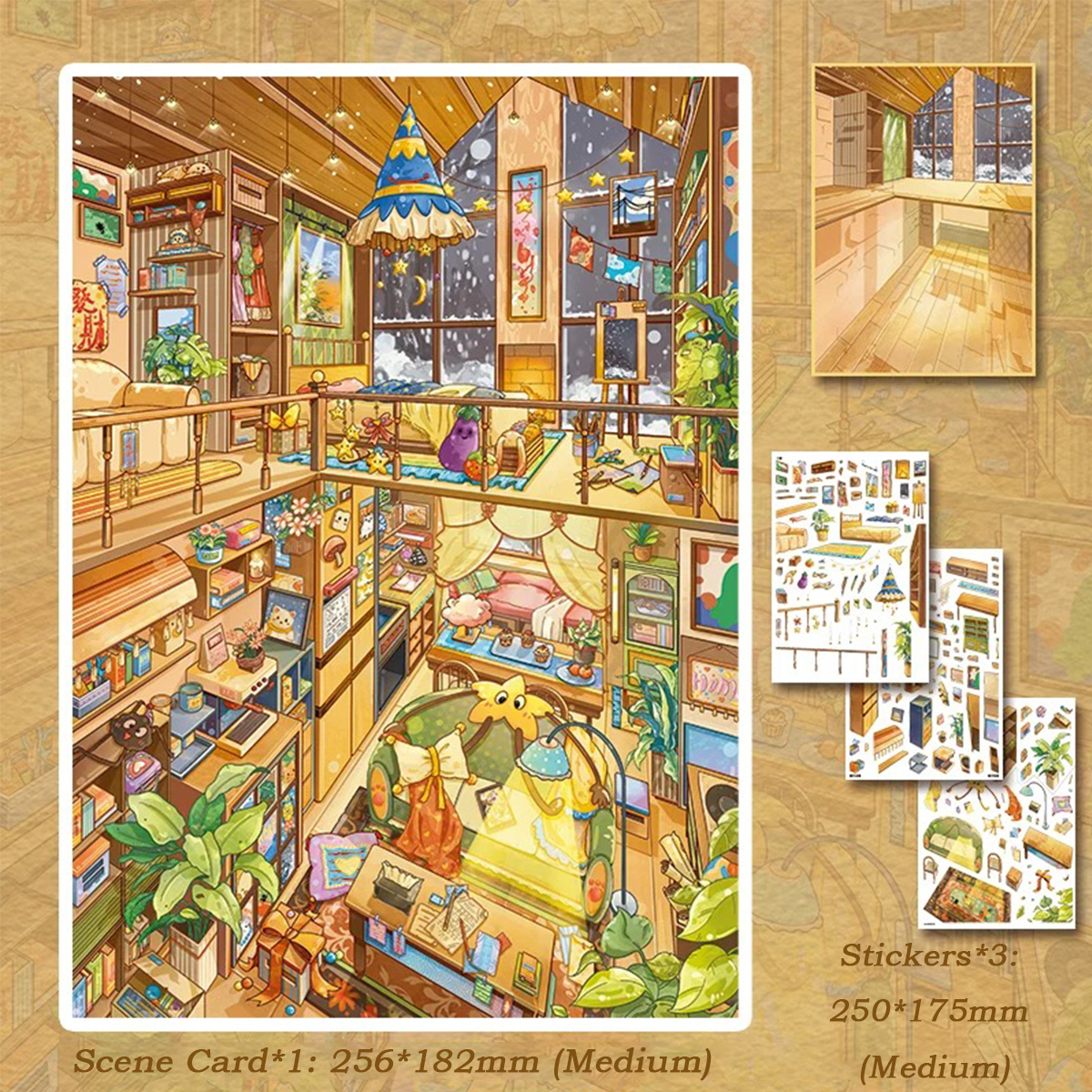 Snow Cabin DIY 3D Sticker Collection - Cute Miniature Scene