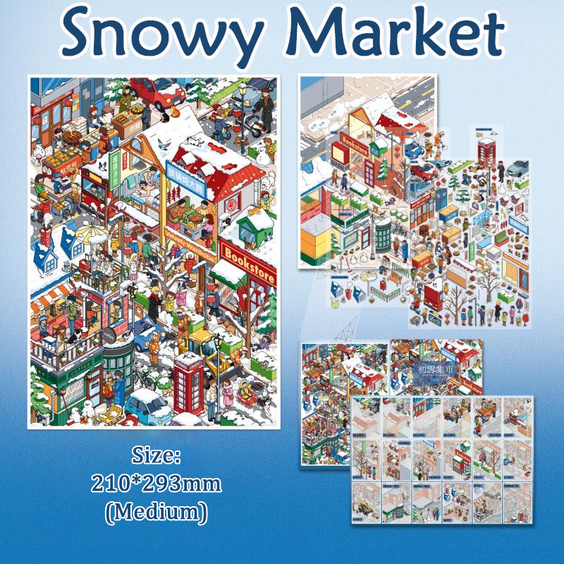 Time Alleys DIY 3D Scene Stickers - 4 Cute Miniature Scenes