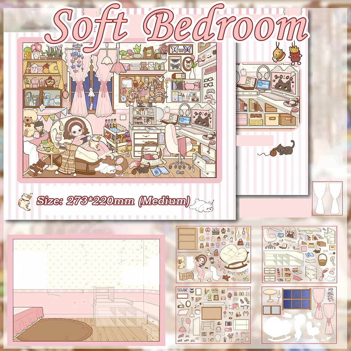 Homey Life Pages DIY 3D Sticker Collection - 2 Cute Miniature Scenes