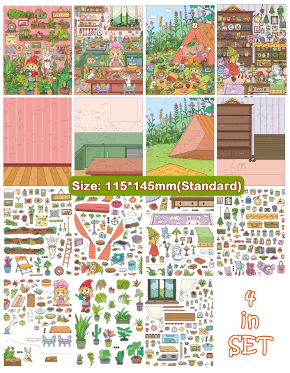 Fairy‘s Whimsy Journal DIY 3D Scene Stickers - Cute Miniature Scene