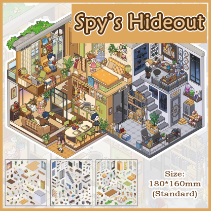 Secret Agent Series DIY 3D Sticker Collection - 4 Cute Miniature Scene