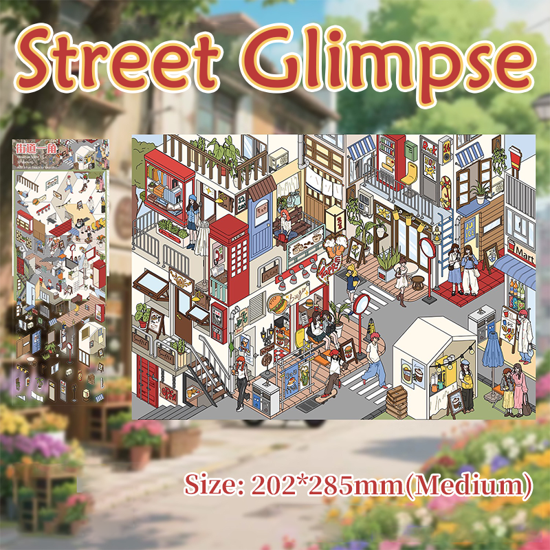 Weekend Town DIY 3D Sticker Collection - 3 Cute Miniature Scenes