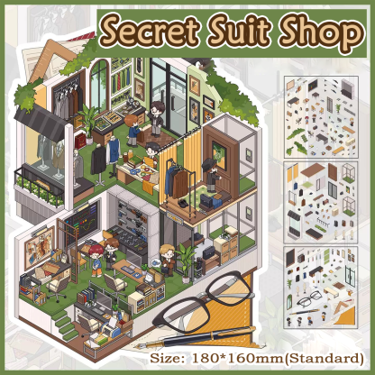 Secret Agent Series DIY 3D Sticker Collection - 4 Cute Miniature Scene