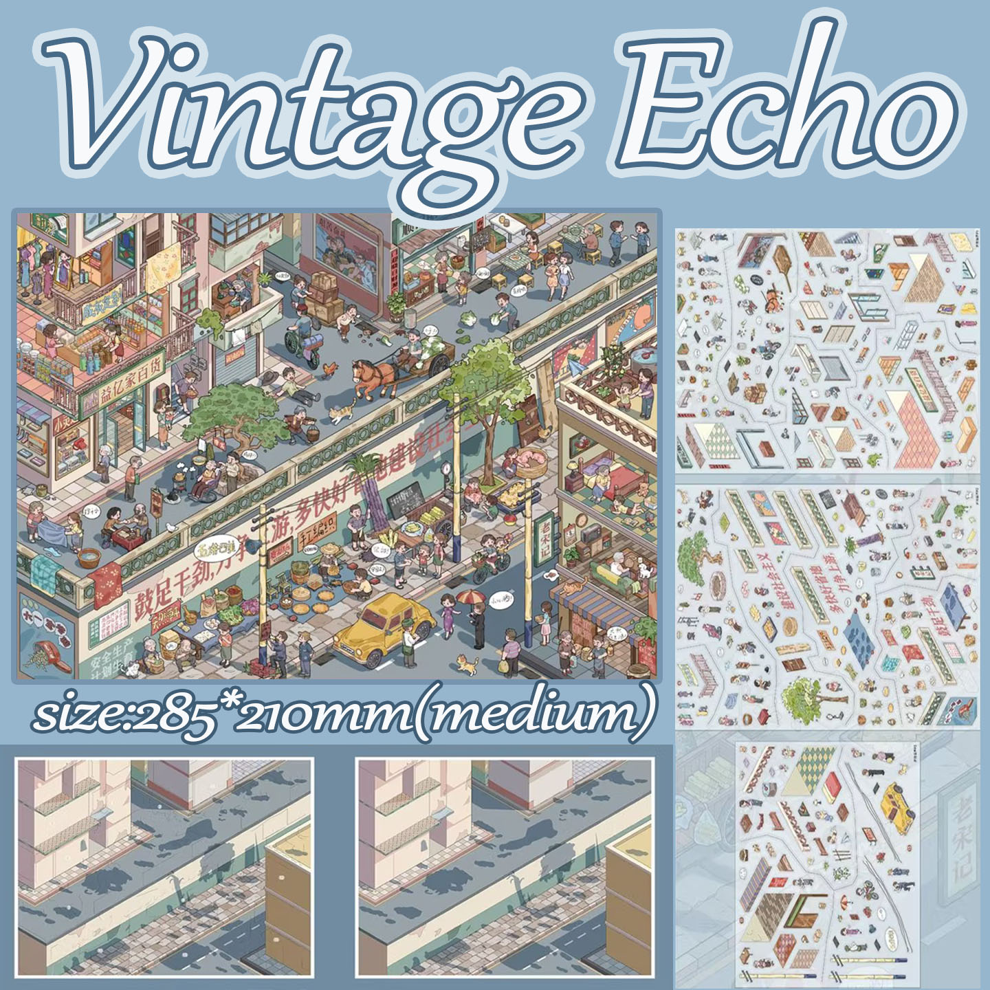 Village Hum DIY 3D Scene Stickers Collection -4 Cute Miniature Scenes