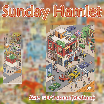 Weekend Town DIY 3D Sticker Collection - 3 Cute Miniature Scenes