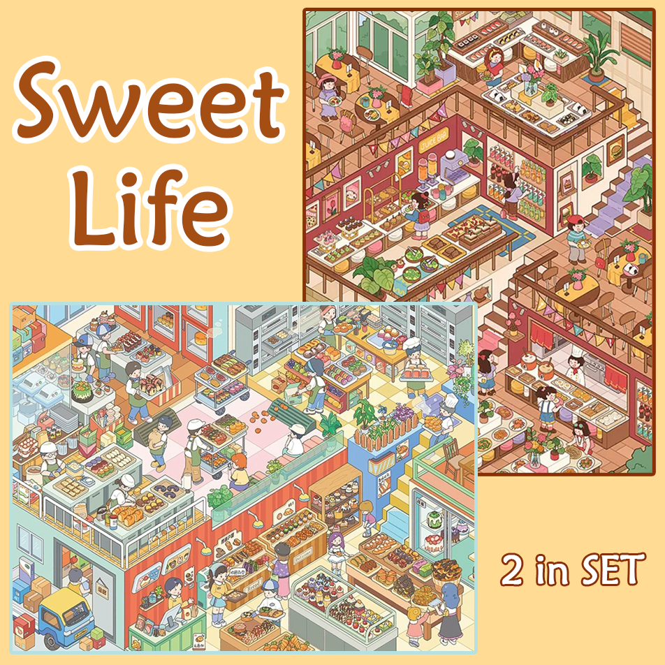 Sweet Life DIY 3D Sticker Collection -  2 Cute Miniature Scenes
