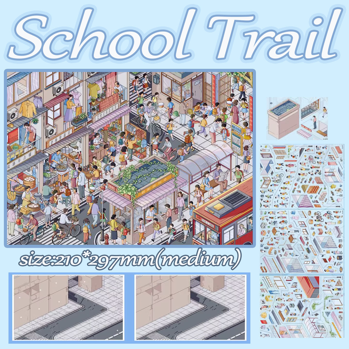 Village Hum DIY 3D Scene Stickers Collection -4 Cute Miniature Scenes