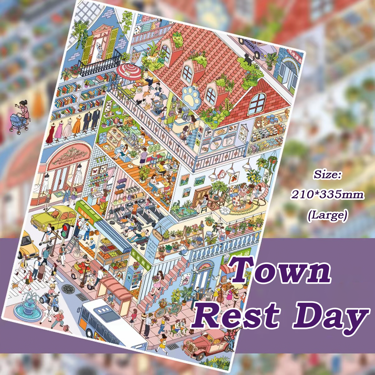 Urban Diorama DIY 3D Sticker Collection - 3 Cute Miniature Scene