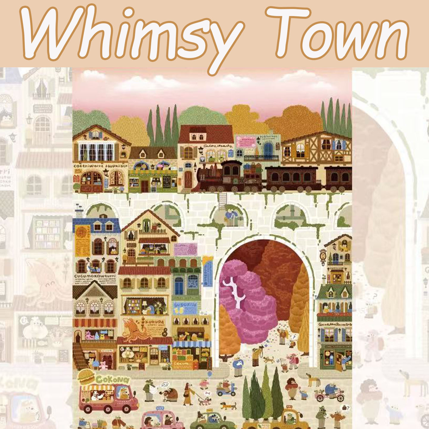 Whimsy Town DIY 3D Scene Stickers Collection -  Cute Miniature Scene
