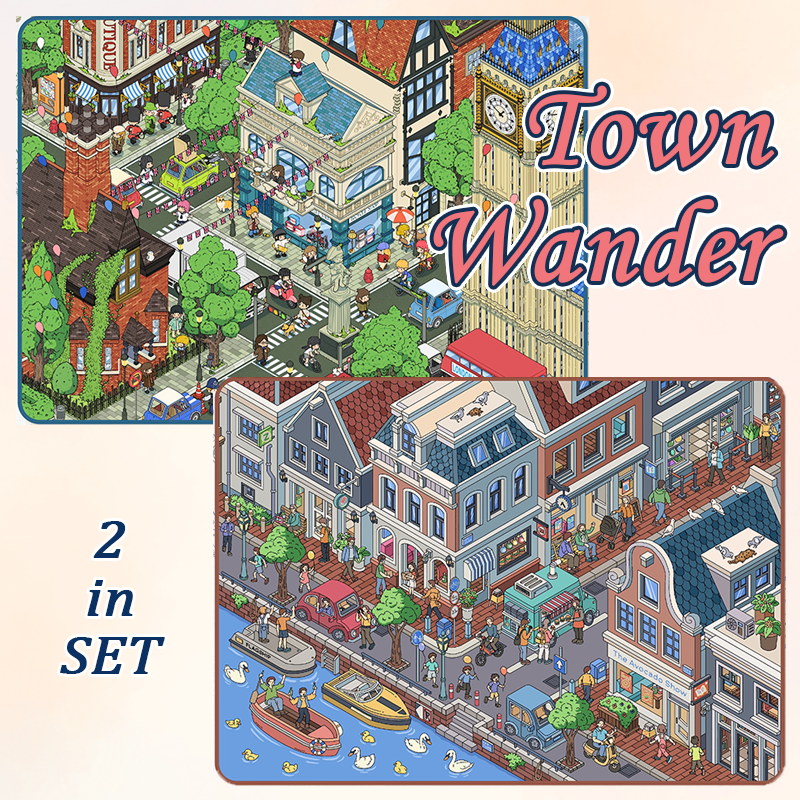 Town Wander DIY 3D Scene Stickers - 2 Cute Miniature Scenes