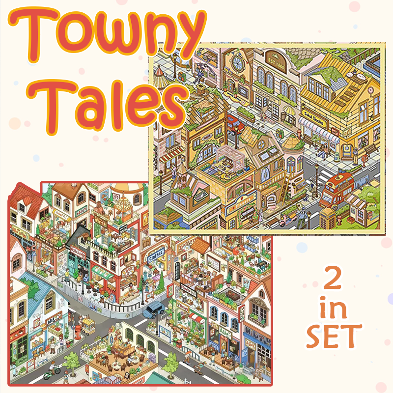Towny Tales DIY 3D Sticker Collection - 2 Cute Miniature Scenes