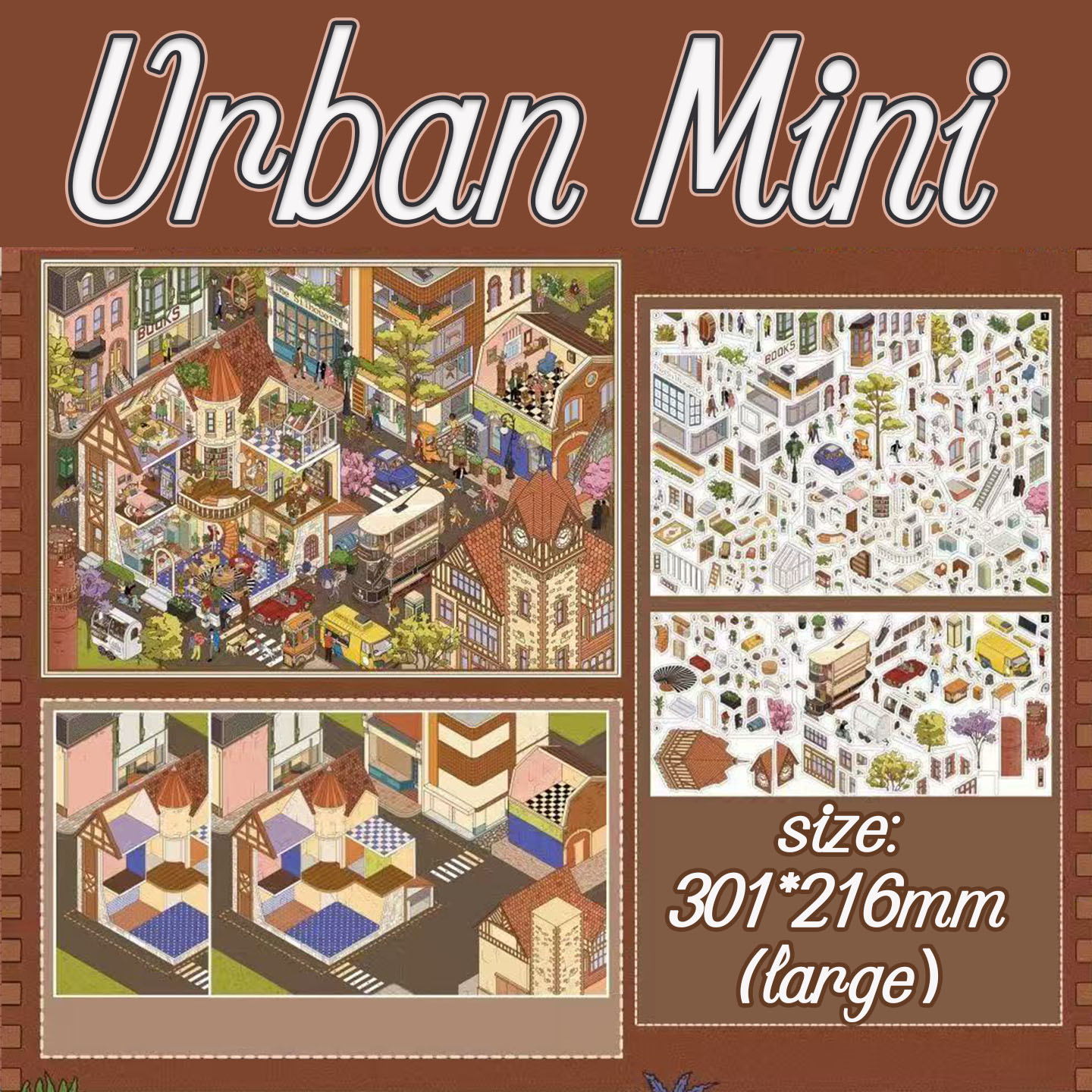 Willow Hamlet DIY 3D Scene Stickers -5 Cute Miniature Scenes
