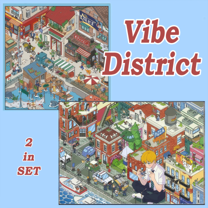 Vibe District DIY 3D Scene Stickers - 2 Cute Miniature Scene