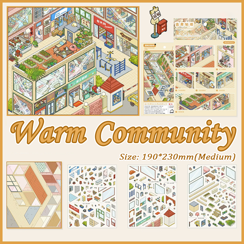 City Living DIY 3D Sticker Collection - 3 Cute Miniature Scene