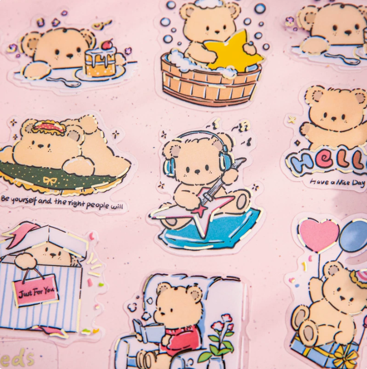 Plush Life Log Series Stickers - Cats & Dogs in Rain Boots