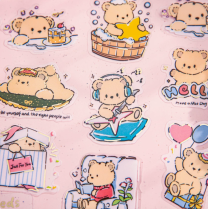 Plush Life Log Series Stickers - Cats & Dogs in Rain Boots