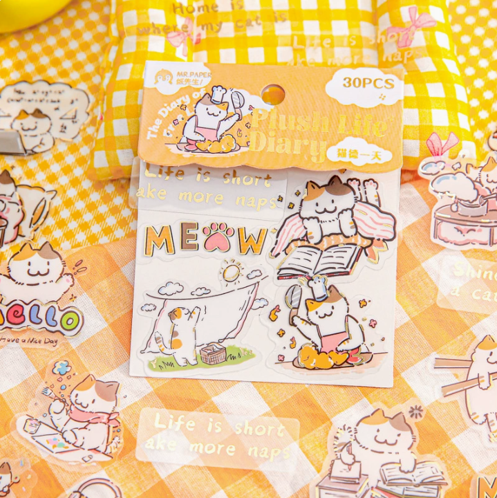 Plush Life Log Series Stickers - Cats & Dogs in Rain Boots