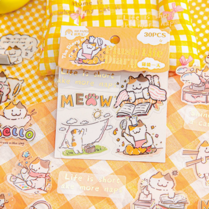 Plush Life Log Series Stickers - Cats & Dogs in Rain Boots