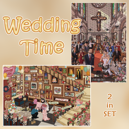 Wedding Time DIY 3D Sticker Collection - 2 Cute Miniature Scenes