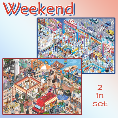 Weekend DIY 3D Scene Stickers - 2 Cute Miniature Scenes