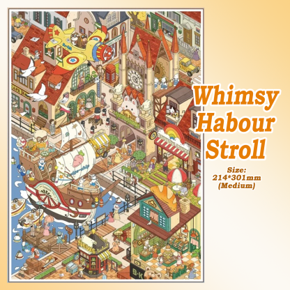 Whimsy Habour Stroll DIY 3D Sticker Collection - Cute Miniature Scene