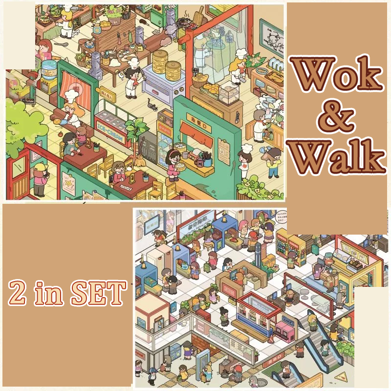 Wok & Walk DIY 3D Sticker Collection - 2 Cute Miniature Scene
