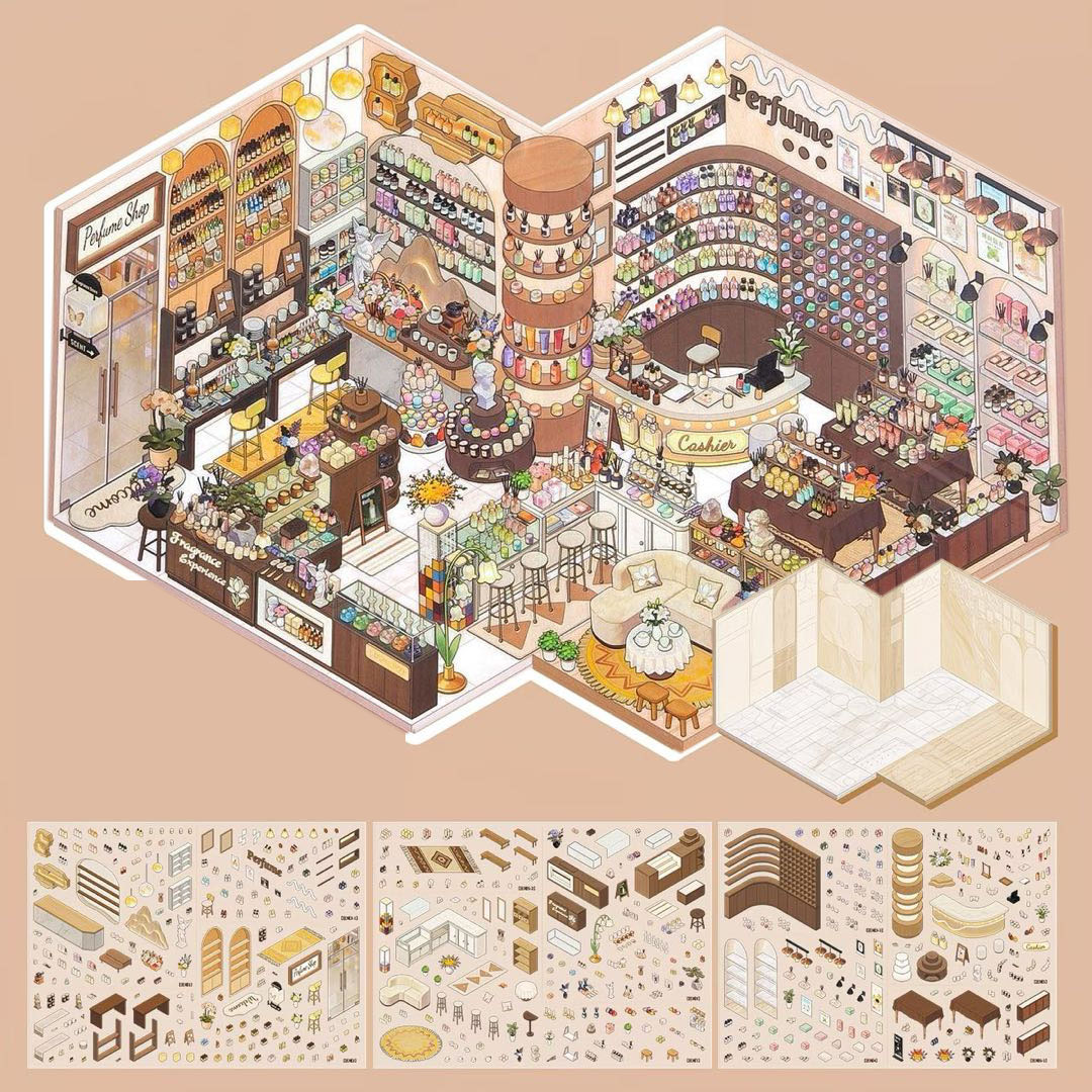 Big Cake&Bakery 2.0 DIY 3D Sticker Collection - 2 Cute Miniature Scens