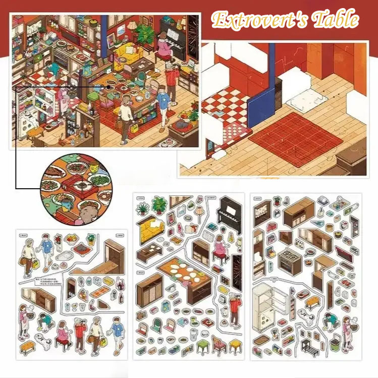 My Nook 2.0 DIY 3D Stickers Collection - 2 Miniature Scenes (with guidelines)