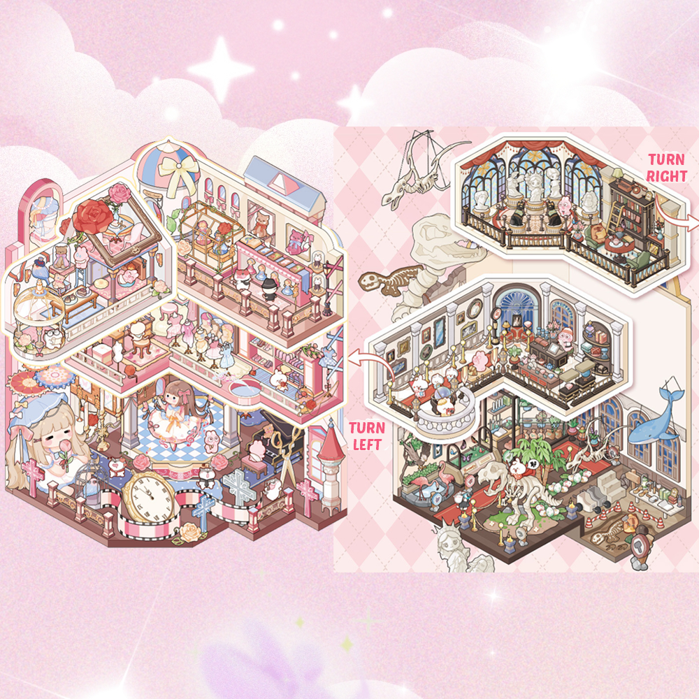 Flip-up Series DIY 3D Scene Stickers 2 Cute Miniature Scenes
